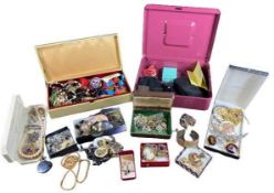 PRECIOUS METALS & COSTUME JEWELLERY COLLECTION - 9ct gold stamped and other earrings, large 925