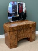 VINTAGE WALNUT MIRRORED DRESSING TABLE, 153cms H, 120cms W, 51cms D