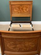 ANTIQUE MAHOGANY BEDS (2 SINGLES) - an ornate pair with intricate fan inlay (with rails and