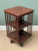 ANTIQUE MAHOGANY REVOLVING BOOKCASE, 83cms H, 46cms W, 46cms D
