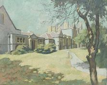 BRYN RICHARDS oil on board - Penarth Grammar School, 37 x 29cms