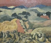 BRYN RICHARDS oil on board - Mid Wales, 37 x 33cms