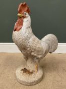 STONEWARE COCKEREL ORNAMENT, a good heavy example, 62cms H