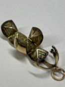 9CT GOLD & SILVER GILT MASONIC BALL PENDANT - Birmingham 1982, Maker F Bros, the metamorphic ball