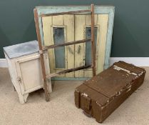 FURNITURE ASSORTMENT - antique pine two door cupboard, 103cms H, 96cms W, 31cms D, an ammunition