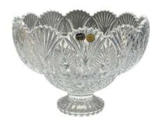 BOHEMIA CRYSTAL FRUIT BOWL - boxed, 20.5 x 27.5cms diameter