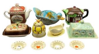 NOVELTY CHINA ITEMS - to include Royal Doulton playing cards suited ashtrays (4), James Sadler '