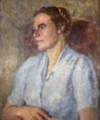 MOTHER OF HELEN STEINTHAL oil on board - portrait of a lady, 50 x 40cms