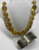 VICTORIAN & LATER JEWELLERY, 2 ITEMS - a Victorian silver bangle, Birmingham 1883, Maker Herbert