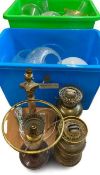 VINTAGE & LATER TABLE/OIL LAMPS along with a mixed quantity of various matching or non-matching