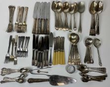 EPNS & COMMUNITY PLATE CUTLERY - a mixed quantity along with a modern silver handled cake slice