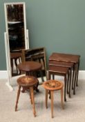 FURNITURE ASSORTMENT - to include mirrors (2), stools (3), nest of three coffee tables