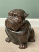 BULLDOG ORNAMENT - a large metallic example, 49cms H, 49cms W, 42cms D