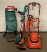 GARDEN TOOLS to include Bosch AXT RAPID 2200 shredder and a Bosch combi twin grass strimmer, Flymo