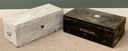 VINTAGE TRUNKS - metal, labelled 