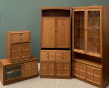 LOUNGE FURNITURE BY PARKER KNOLL - mid-Century teak to include workstation with upper cupboard,