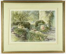 ‡ ARTHUR MILES watercolour - entitled verso on artist's label 'Cottage at Newcastle Emlyn', signed