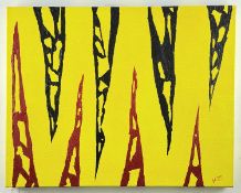 PAULINE THOMAS oil on box canvas - entitled 'Conflict', 40 x 50cms, ready to hang