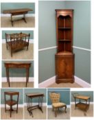 ASSORTED MODERN REPRODUCTION GEORGIAN-STYLE FURNITURE including Bevan Funnell oak standing corner