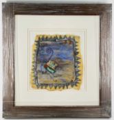 ELIZABETH BRICKELL collage - entitled verso 'Voyage', signed with initials, 36 x 34cmsComments: