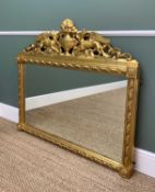 MODERN 19TH CENTURY STYLE GILT MIRROR, with urn & griffon cresting, 110 x 122cm