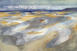 ‡ JOHN ELWYN limited edition (187/300) lithograph - Laugharne Estuary from Dylan Thomas'