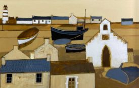 ‡ DAVID HUMPHREYS oil on board - entitled verso 'Camaret, Brittany, France', signedDimensions: 59