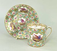 RARE NANTGARW PORCELAIN COFFEE CAN & SAUCER circa 1818-1820, painted in London, probably at