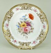 NANTGARW PORCELAIN PLATE circa 1818-1820, having a lavishly gilded border moulded with c-scrolls and