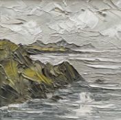 ‡ MARTIN LLEWELLYN oil on canvas - entitled verso 'North Pembrokeshire Coast', signed with