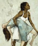 ‡ CARL CHAPPLE oil on canvas - entitled verso 'Gwenllian & Krystal VII', signed verso and dated