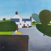 ‡ TOM JONES RCA pastel - entitled verso 'Pant Gwyn Farm, Nr. Abersoch', monogrammedDimensions: 46