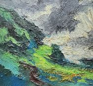 ‡ DAVID TRESS oil on board - entitled verso 'Study from the Hillside Series, 1990/91'Dimensions: