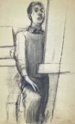 ‡ ERNEST ZOBOLE pastel - three quarter portrait, entitled verso 'Artist at the Easel'Dimensions: