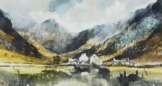 ‡ MALCOLM EDWARDS watercolour - entitled verso on artist's label 'Spring Sunshine, Nant Ffrancon',
