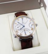 MAURICE LACROIX GENTLEMAN'S MASTERPIECE DOUBLE RETROGRADE STEEL & GOLD WRISTWATCH, ref. MP7018,