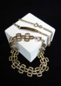 TWO GOLD BRACELETS, comprising 9ct gold fine ID bracelet, together with a 9ct gold bracelet of