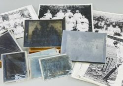 FOURTEEN PHOTOGRAPHIC GLASS NEGATIVES, of Victorian cricketers and teams from the 1880s, some