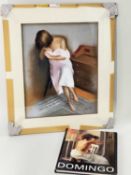 ‡ DOMINGO ALVAREZ GOMEZ (Spanish, b. 1942) pastel - Girl in white dress, signed, 37 x 31cm (