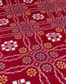 WELSH WOOLLEN BLANKET, fuschia, lemon, sky blue, white, 180 x 208cmCondition Report:The is no