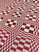 WELSH WOOLLEN 'TAPESTRY' BLANKET, red and white, 178 x 229cmCondition Report:The blanket is two
