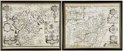 JOHN SPEED uncoloured county maps of 'Merionethshire' dated 1610 (George Humbell edition) 41 x