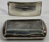 CALLING CARD CASE & A POSSIBLY FRENCH SNUFF BOX, the case slightly curved, hallmarked Birmingham