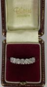 18CT WHITE GOLD SEVEN STONE DIAMOND HALF ETERNITY RING, collective diamond estimate 1.4 carats, 3.