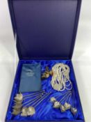 VICTORIAN PINCHBECK FOBS (3), simulated pearl necklace and other collectables group, the seals all