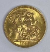 ELIZABETH II FULL GOLD SOVEREIGN 1958, 8 grms