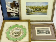 LOCAL INTEREST COLLECTABLES GROUP - to include a framed Davenport porcelain plate depicting Llanrwst
