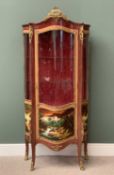 ANTIQUE FRENCH LOUIS XV STYLE VITRINE by H & L Epstein Ltd, London, having vernis martin type