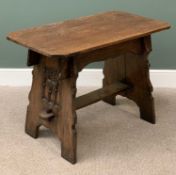 GOTHIC DESIGN OAK PEG-JOINED TABLE, 76cms H, 107cms W, 59cms D