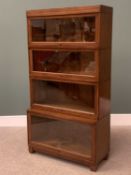 GLOBE WERNICKE STACKING BOOKSHELF, four section, 157cms H, 85cms W, 36cms D